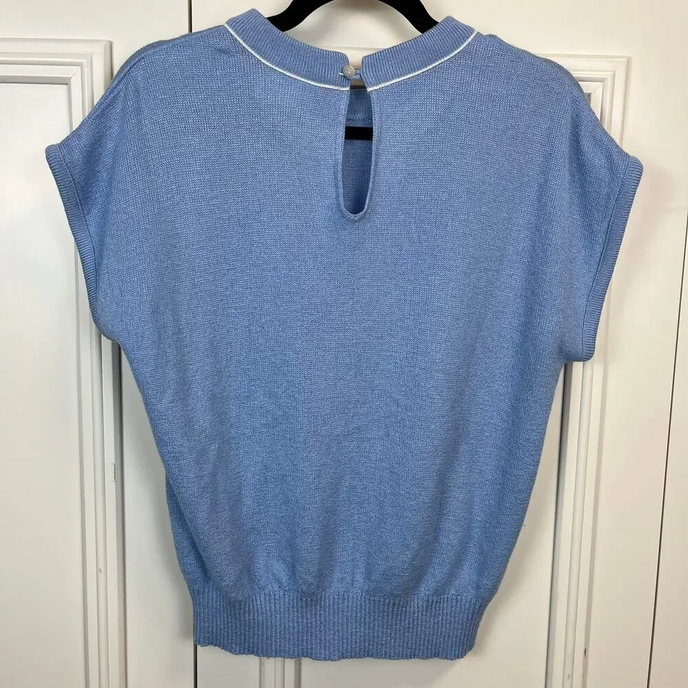 Mita Petite Knit Cap Sleeve Sweater 10P